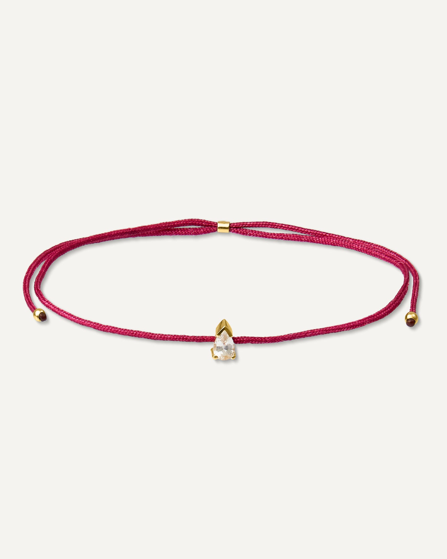 Pulseira Cord Gem Pink em Ouro 18K e Safira Branca