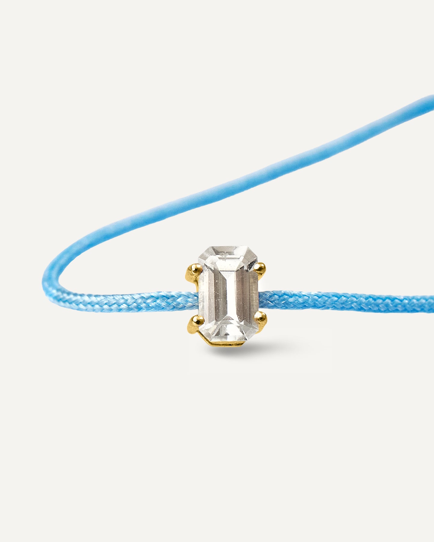 Pulseira Cord Gem Azul em Ouro 18K e Safira Branca