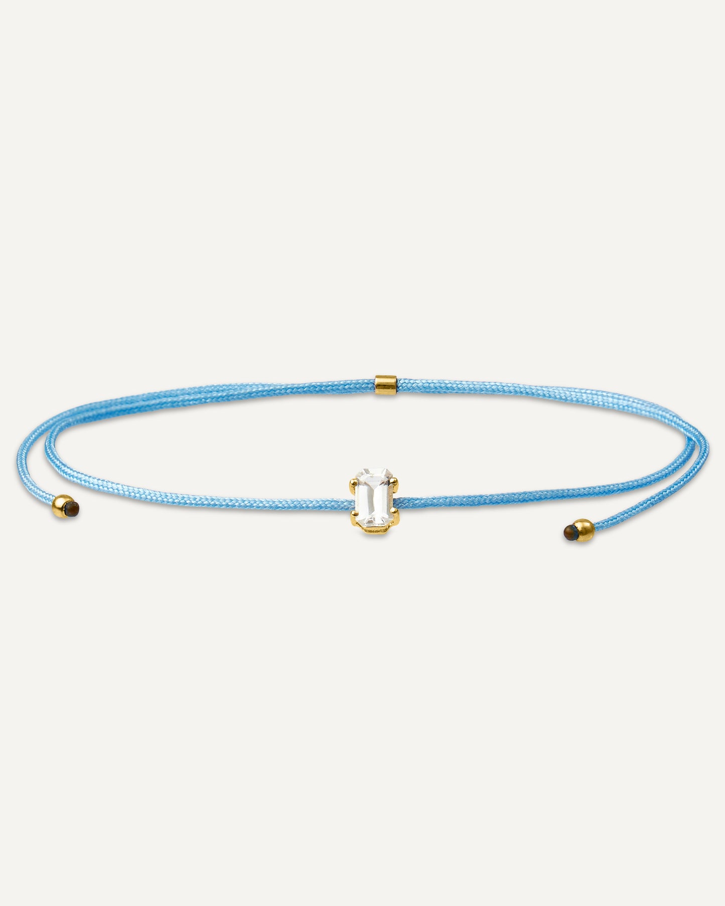 Pulseira Cord Gem Azul em Ouro 18K e Safira Branca