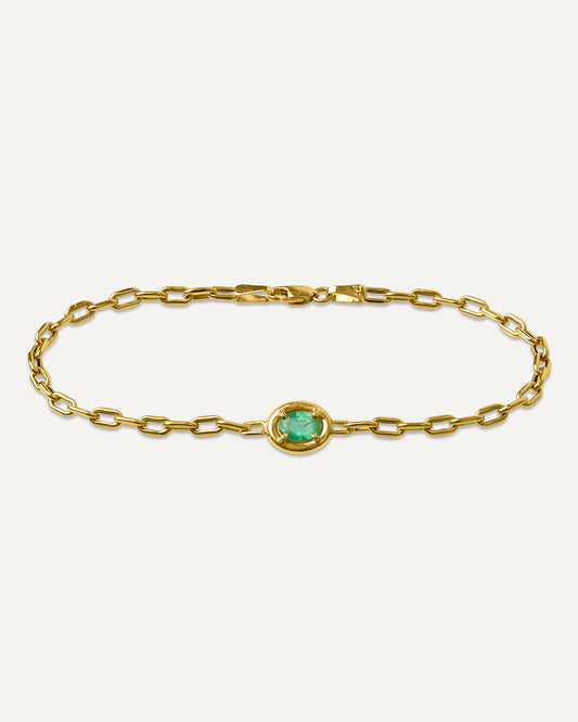 Pulseira Valência em Ouro 18K e Esmeralda