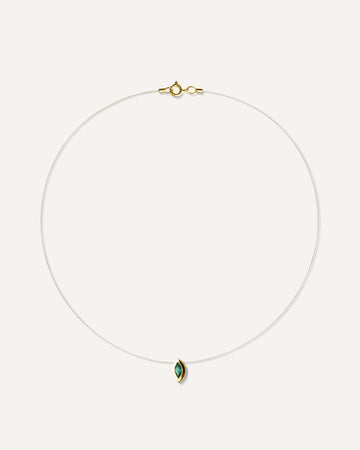 Colar Nylon Pastille Esmeralda em Ouro 18K