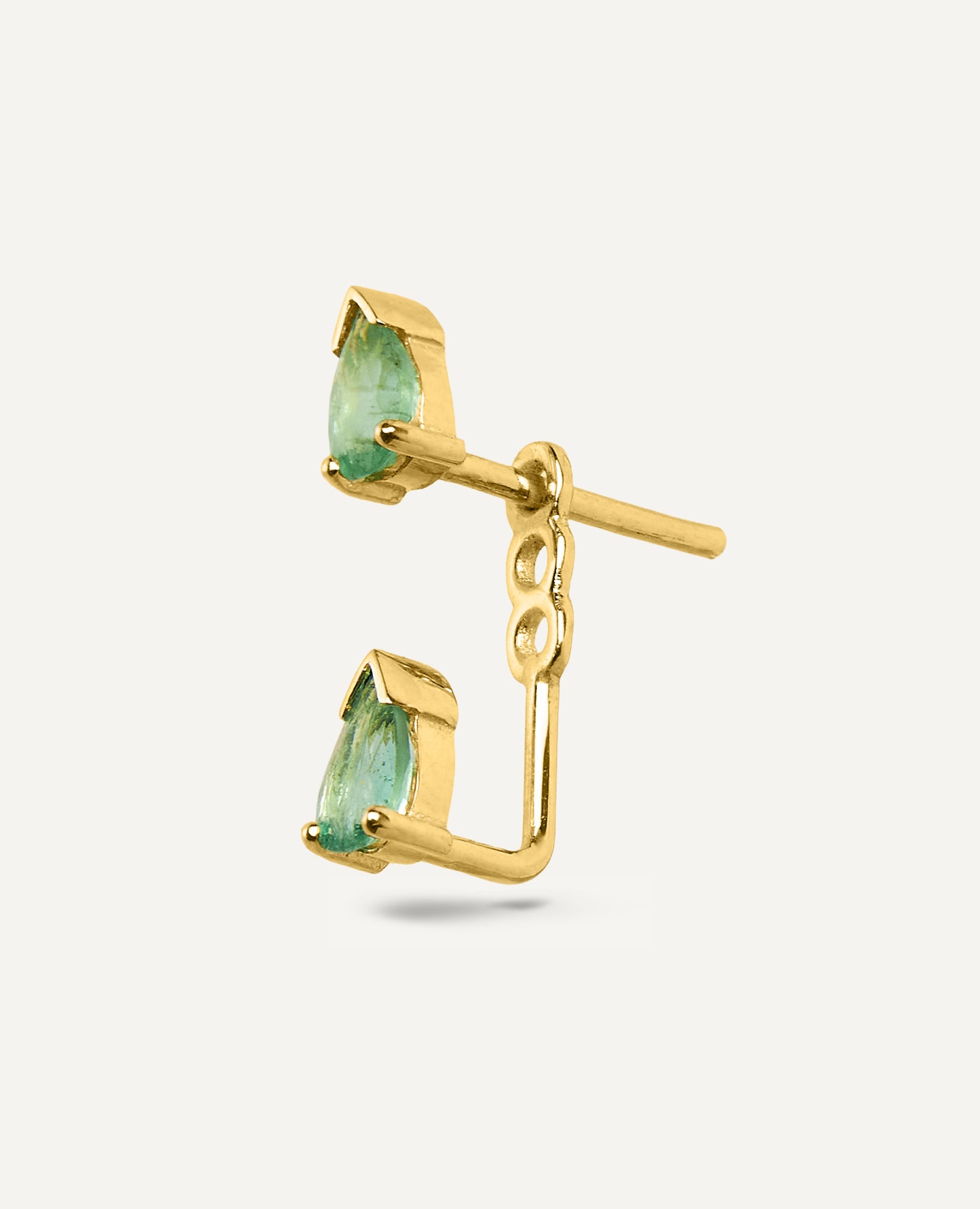 Ear Jacket Lina Unitário em Ouro 18K e Esmeralda