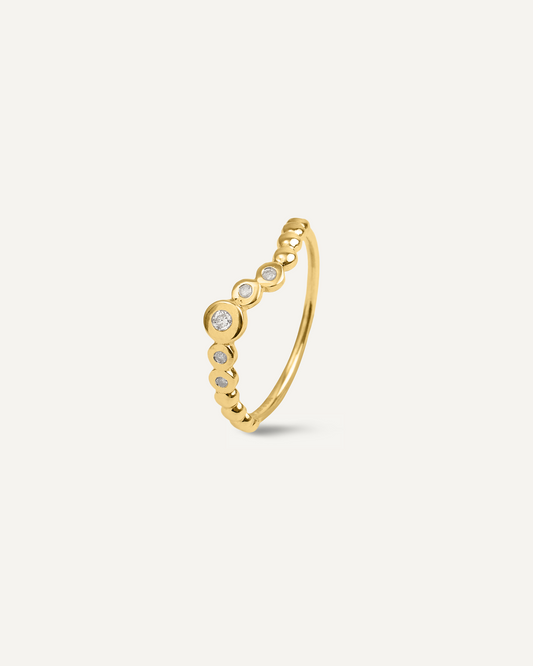 Anel Léonie Diamantes em Ouro 18K