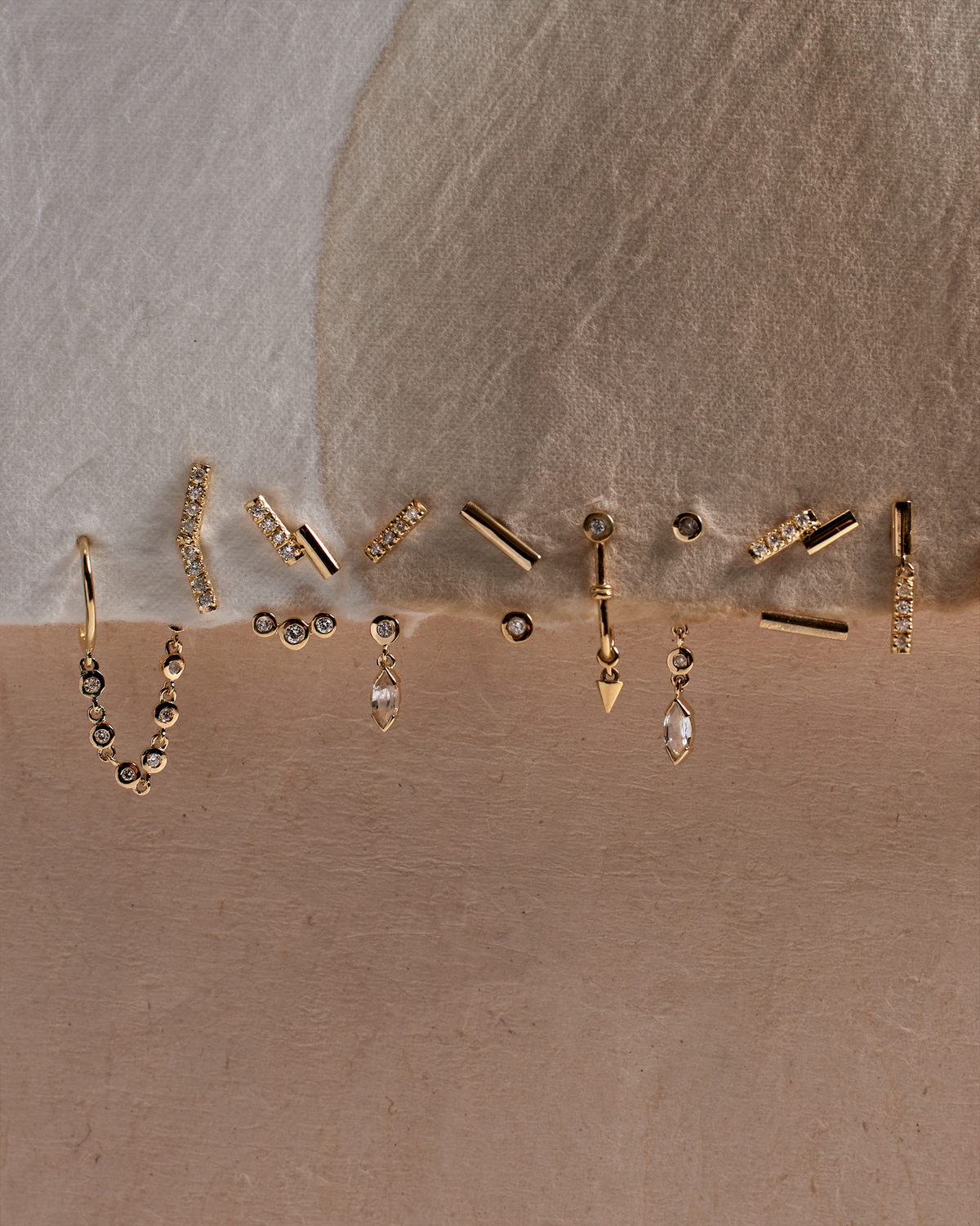 Brinco Helène Duo Diamantes em Ouro 18K