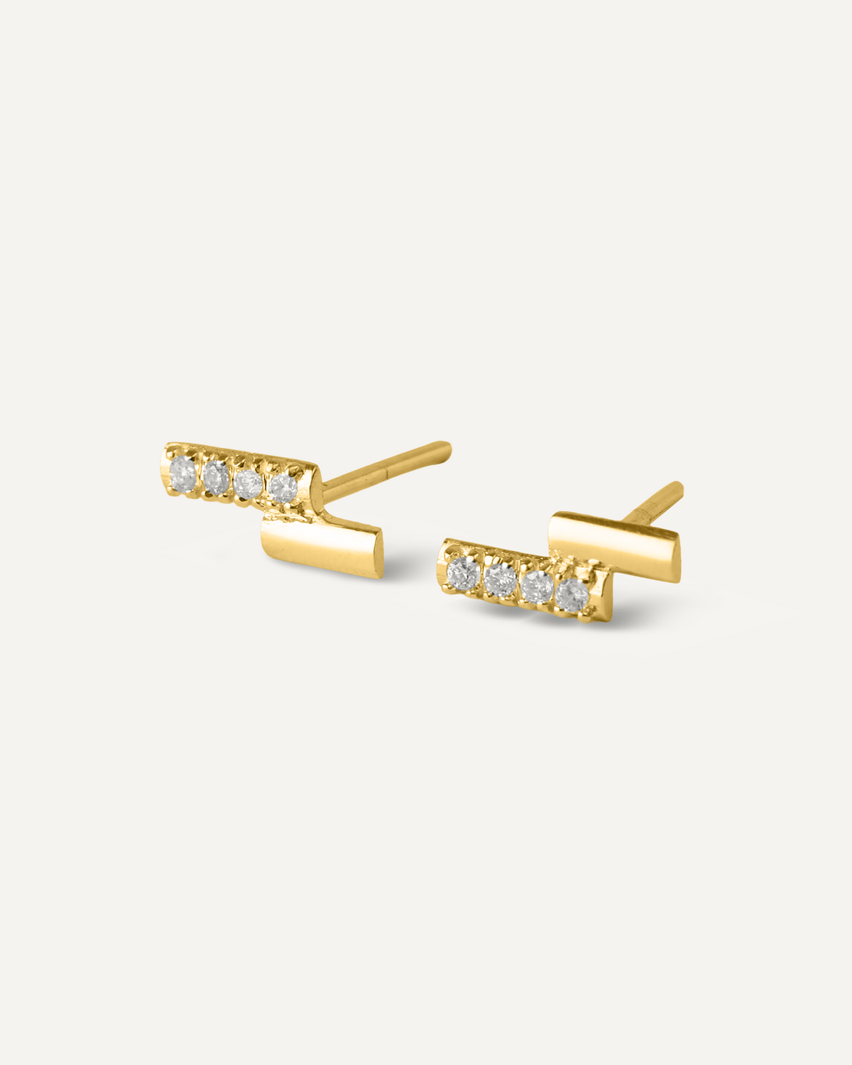 Brinco Helène Duo Diamantes em Ouro 18K