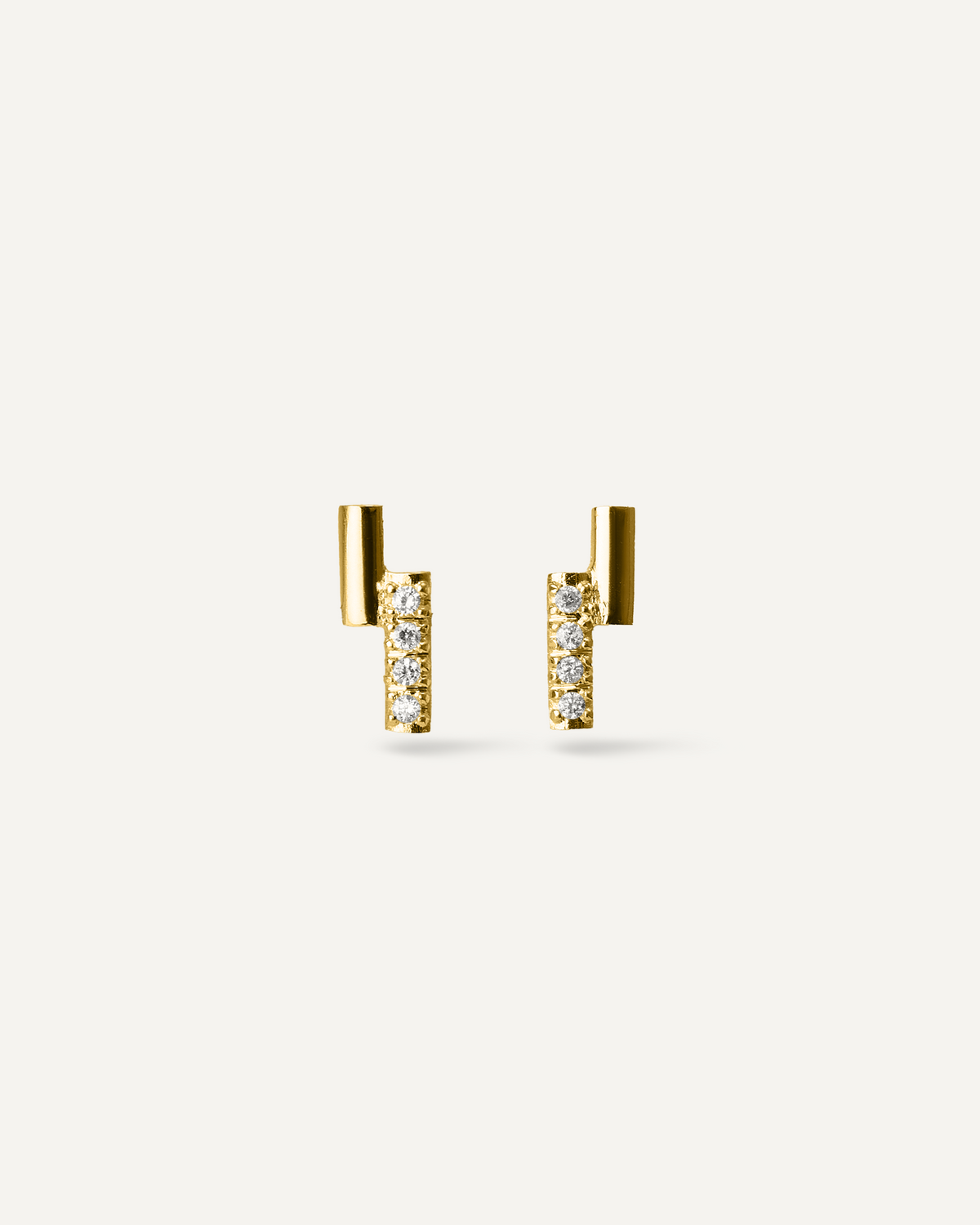 Brinco Helène Duo Diamantes em Ouro 18K