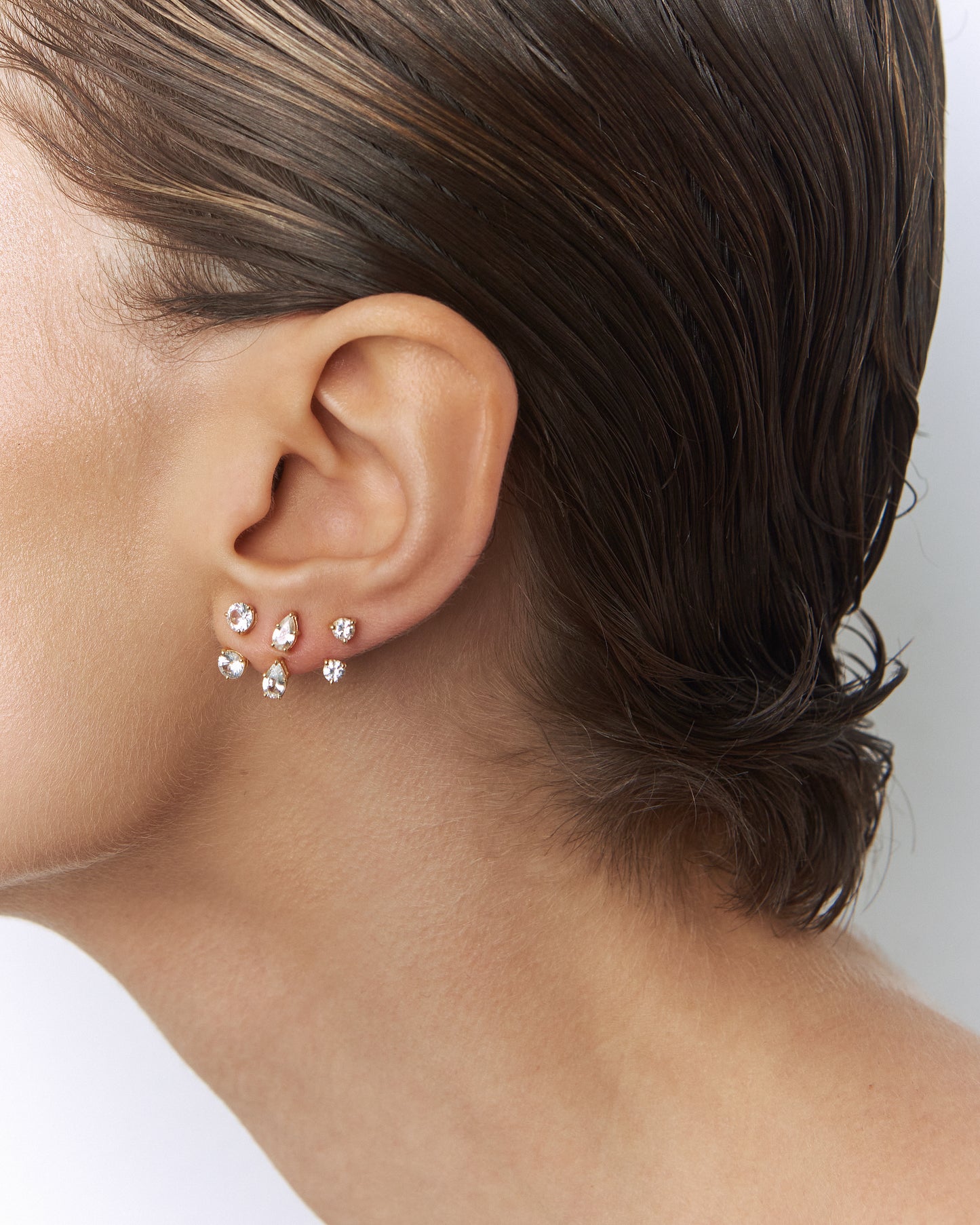 Ear Jacket Ceci em Ouro 18k e Safira