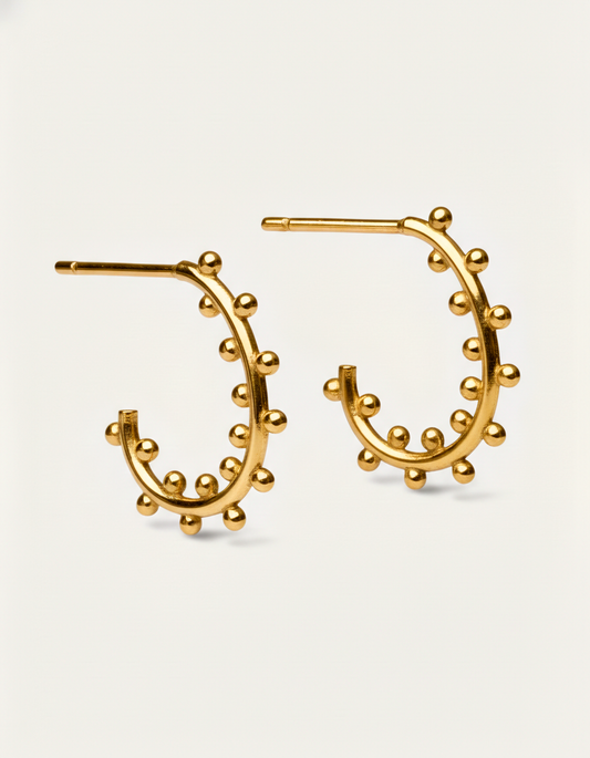 Meia Argola Poá em Ouro Amarelo 18K