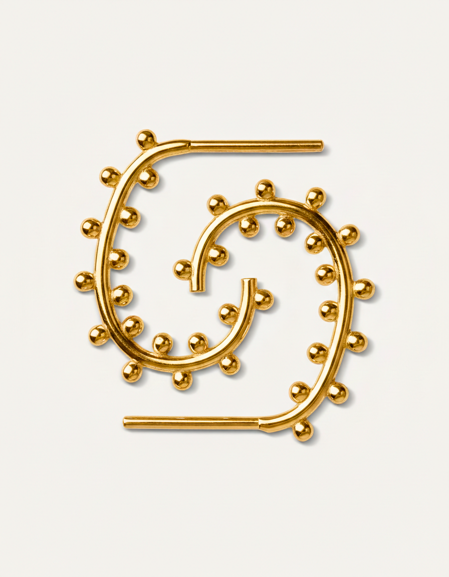 Argola Poá em Ouro Amarelo 18K